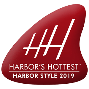 The badge for Harbor's Hottest first place 2019 awarded to Groves Veterinary Clinic, an animal hospital in Port Charlotte.