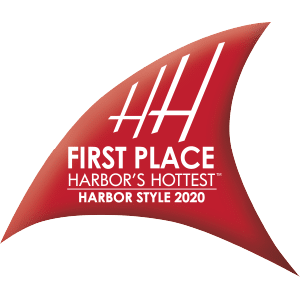 The badge for Harbor's Hottest first place 2020 awarded to Groves Veterinary Clinic, an animal hospital in Port Charlotte.